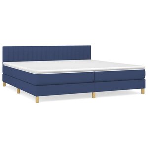 vidaXL Sommier à lattes de lit avec matelas Bleu 200x200 cm Tissu