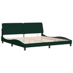 vidaXL Cadre de lit avec LED sans matelas vert foncé 200x200 cm velours