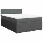 vidaXL Sommier à lattes de lit avec matelas Gris foncé 160x200cm Tissu