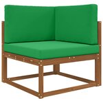 vidaXL Coussin de canapé d'extérieur 3 Pièces Vert Polyester