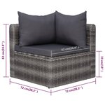vidaXL Salon de jardin 9 Pièces avec coussins Résine tressée Gris