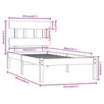 vidaXL Cadre de lit Blanc Bois massif 100x200 cm