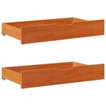 vidaXL Cadre de lit avec tiroirs sans matelas cire marron 120x190 cm