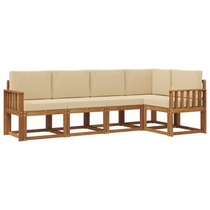 vidaXL Ensemble de canapés d'extérieur 5 Pièces Naturel et Beige