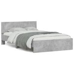 vidaXL Cadre de lit avec tête de lit gris béton 135x190 cm
