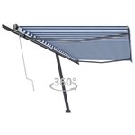 vidaXL Auvent automatique sur pied 500x300 cm Bleu/Blanc
