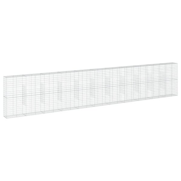 vidaXL Panier gabion avec couvercle 1100x50x200 cm fer galvanisé