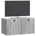 vidaXL Meuble TV mural Sonoma gris 59 5 x 31 x 30 cm Bois d'ingénierie