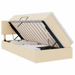 vidaXL Lit de rangement LED avec matelas Crème 90 x 200 cm Tissu