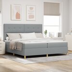vidaXL lit box spring avec matelas et lumière LED gris clair 200x200 cm en tissu