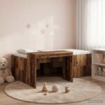 vidaXL Lit haut pour enfants avec bureau Bois ancien 98 5 x 200 cm