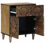 vidaXL Armoire de lit Marron 50 x 33 x 60 cm Bois de mangue massif