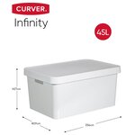 Curver boîte de rangement infinity et couvercle 3pièces 45 l blanc 240683