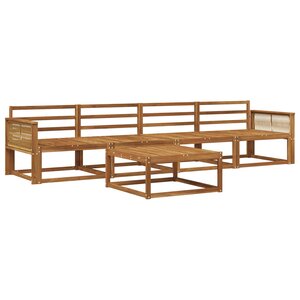 vidaXL Ensemble de canapés d'extérieur 5 Pièces Naturel