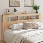 vidaXL Tête de lit à LED chêne sonoma 200x18 5x103 5cm bois ingénierie