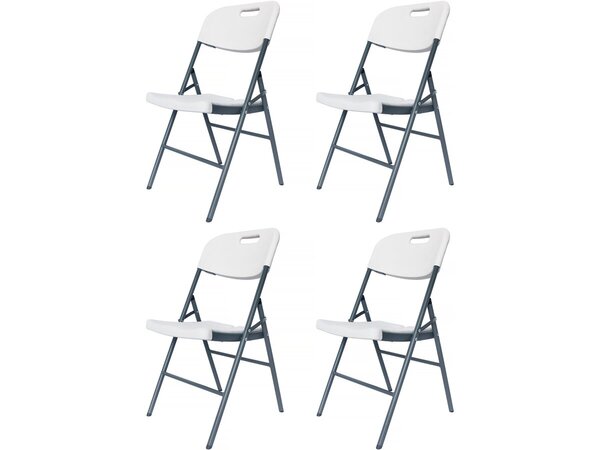 Lot de 4 chaises pliantes "Foldy" - 46 x 52 x 86 cm - Blanc