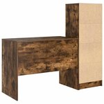 vidaXL Bureau avec rangement Chêne fumé Bois d'ingénierie