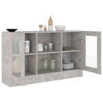vidaXL Armoire à vitrine Gris béton 120x30 5x70 cm Bois d’ingénierie