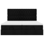 VidaXL Cadre de lit ottoman avec matelas noir 200x200cm tissu