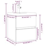 vidaXL Meuble lavabo avec bassin intégré Chêne fumé Bois d'ingénierie