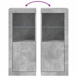 vidaXL Buffet avec lumières LED gris béton 41x37x100 cm