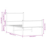 vidaXL Cadre de lit en métal sans matelas chêne sonoma 90x190 cm