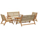 vidaXL Chaises de jardin avec table 5 Pièces Beige 90 x 45 x 40 cm