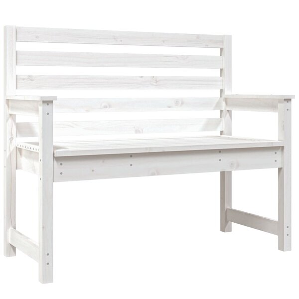 vidaXL Banc de jardin blanc 109x48x91 5 cm bois massif de pin