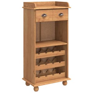 vidaXL Cabinet à vin ASKIM Marron 57 x 37 x 114 cm Bois massif en pin