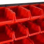 vidaXL Ensemble d'étagères d'atelier 35 Pièces Rouge et noir 77x39 cm PP