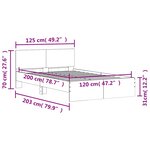 vidaXL Cadre de lit avec tête de lit et LED gris béton 120x200 cm