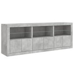vidaXL Buffet avec lumières LED gris béton 181 5x37x67 cm