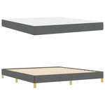 vidaXL Lit à ressorts avec matelas Gris foncé 180 x 200 cm tissu