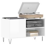 vidaXL Armoire à disques blanc brillant 85x38x48 cm bois d'ingénierie