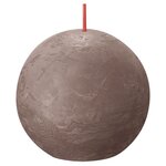 Bolsius Bougies boule rustiques Shine 6 Pièces 76x71 mm Taupe rustique