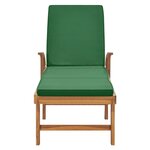 vidaXL Chaise longue avec coussin Bois de teck solide Vert