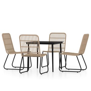 vidaXL Ensemble à manger de jardin 5 Pièces Chêne