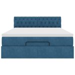 vidaXL Cadre de lit ottoman avec matelas bleu foncé 140x190 cm velours