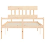 vidaXL Lit pour personne âgée et tête de lit 140x190 cm bois massif
