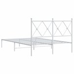 vidaXL Cadre de lit métal sans matelas et tête de lit blanc 120x200 cm