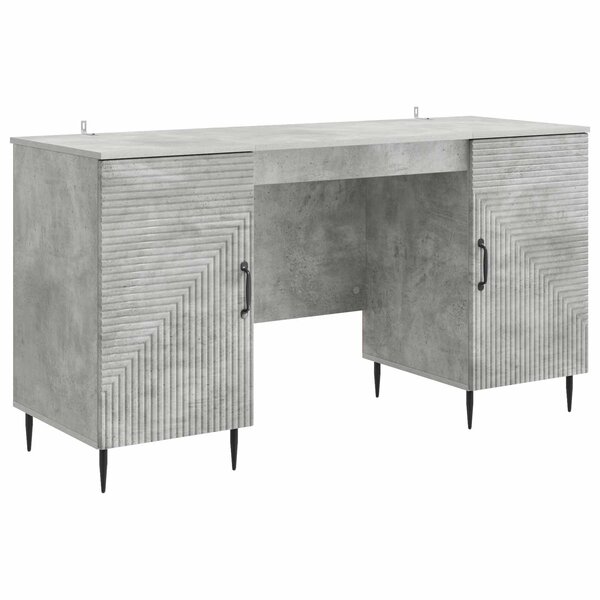 vidaXL Bureau Gris béton 142 5 x 50 x 75 cm Bois d'ingénierie
