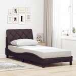 vidaXL Cadre de lit avec LED sans matelas marron foncé 90x200 cm tissu
