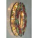Kit couronne en bois à faire soi-même - feuilles et baies effet 3d - 35 cm