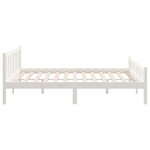 vidaXL Cadre de lit Blanc Bois massif 140x190 cm