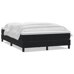 vidaXL Sommier à lattes de lit avec matelas noir 140x210 cm velours