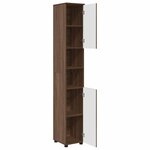 vidaXL Cabinet de salle de bain avec porte Chêne brun 30 x 35 x 192 cm