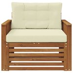 vidaXL Canapé d’extérieur Bois d'acacia massif et polyester