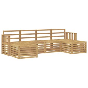 vidaXL Ensemble de canapés d'extérieur 5 Pièces Blanc 249 x 122 5 x 73 cm
