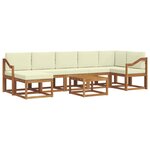 vidaXL Ensemble de canapés d'extérieur 8 pc Naturel et Crème