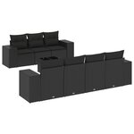 vidaXL Salon de jardin 8 Pièces avec coussins noir résine tressée